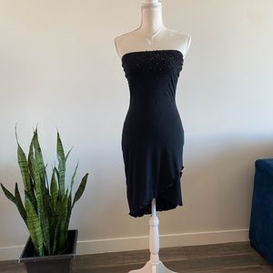 Strapless beaded top dress